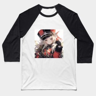 Redcoat Beauty - Elegant Anime Lady in British Army Attire Baseball T-Shirt